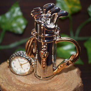 Quartz Mini Golf Bag Clock●No Battery●9/10
